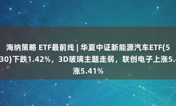 海纳策略 ETF最前线 | 华夏中证新能源汽车ETF(515030)下跌1.42%，3D玻璃主题走弱，联创电子上涨5.41%
