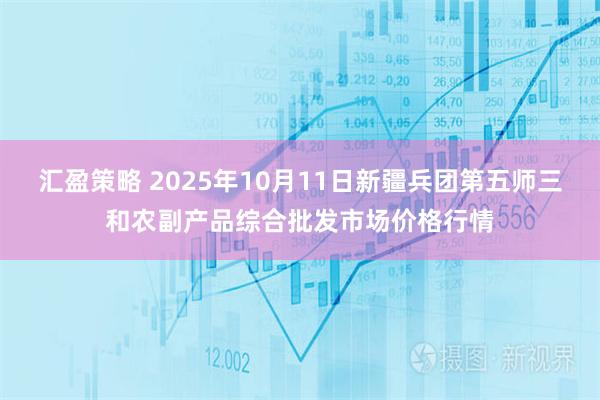 汇盈策略 2025年10月11日新疆兵团第五师三和农副产品综合批发市场价格行情