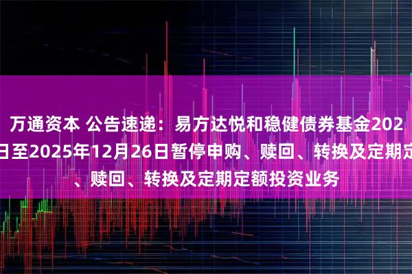 万通资本 公告速递：易方达悦和稳健债券基金2025年12月25日至2025年12月26日暂停申购、赎回、转换及定期定额投资业务